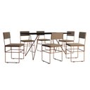 Ver imagem 6 de Mesa Jantar Retangular Industrial Trama 1,50x0,90m Preta com 6 Cadeiras Estofadas Bege e Cobre Vitó