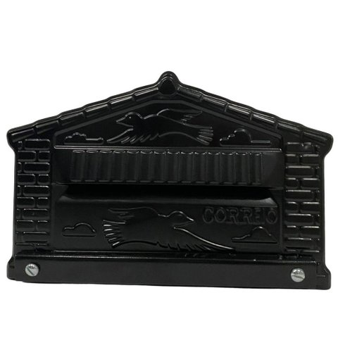 Caixa de Correios Pombinho Preta de Grade Grande 20x25x12cm Preto