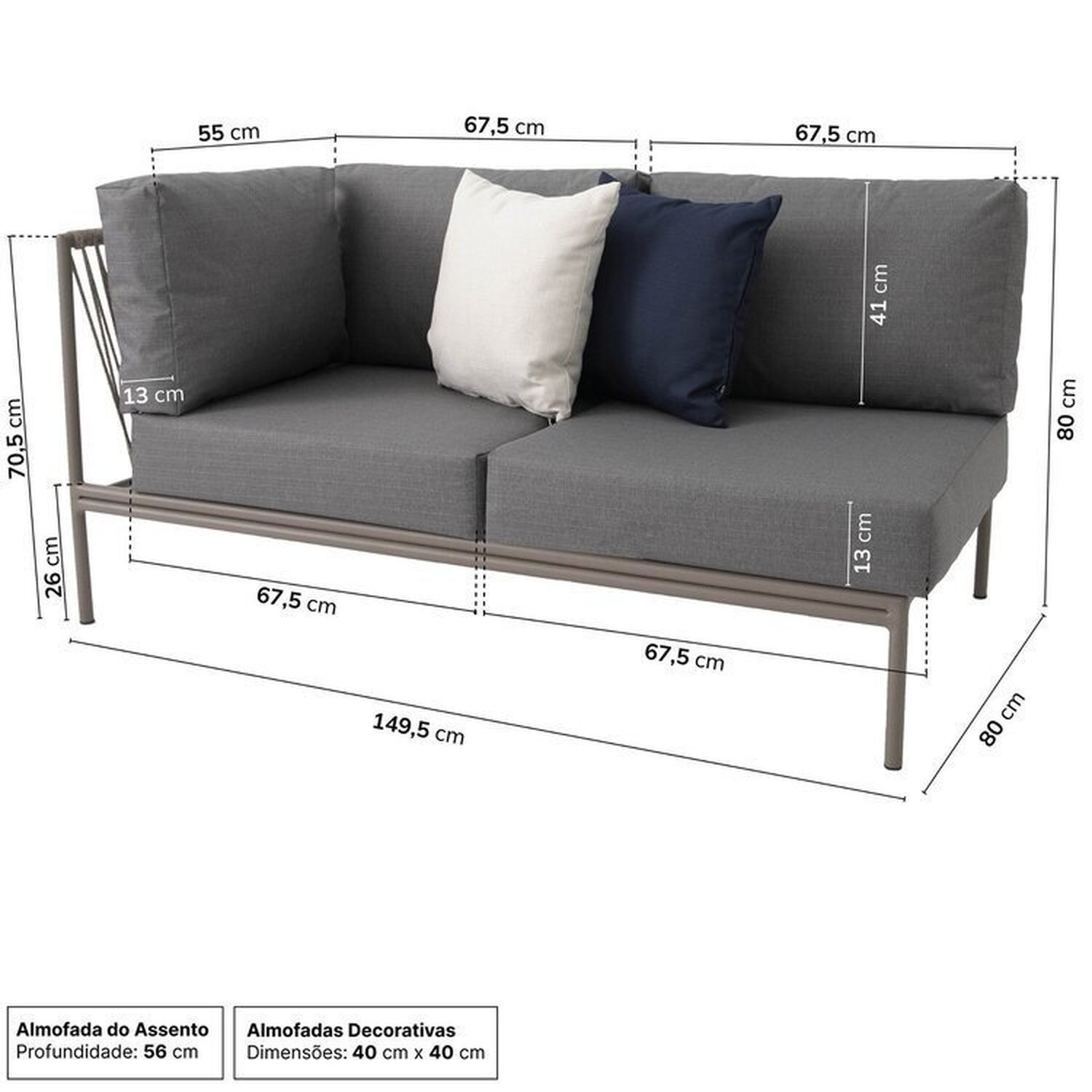 Conjunto Jardim e Varanda 1 Chaise Esquerda 1 Sofá 1 Puff Refúgio Cabecasa madeiramadeira - 2