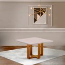 Ver imagem 1 de Mesa de Jantar Quadrada 4 Lugares Paris Tampo Com Vidro e Madeira Maciça Móveis Mix