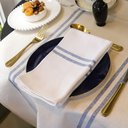 Ver imagem 3 de Trilho de Mesa Juliana - Algodão, Dupla Listra Azul, 50x120cm