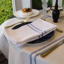 Ver imagem 2 de Trilho de Mesa Juliana - Algodão, Dupla Listra Azul, 50x120cm