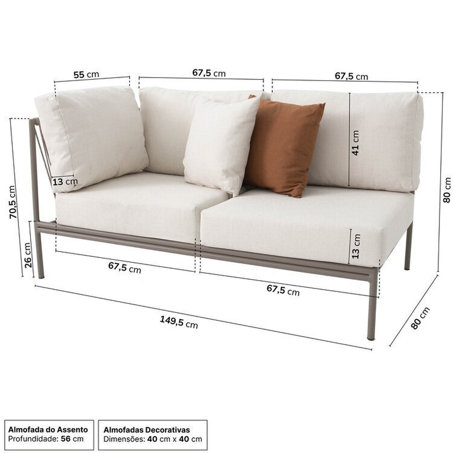 Conjunto Jardim e Varanda 1 Chaise Esquerda 1 Sofá 1 Puff Refúgio Cabecasa madeiramadeira - 2