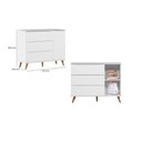 Ver imagem 3 de Berço Infantil Mini Cama Encanto com Comoda Lunna e Colchão 70x130m - Branco