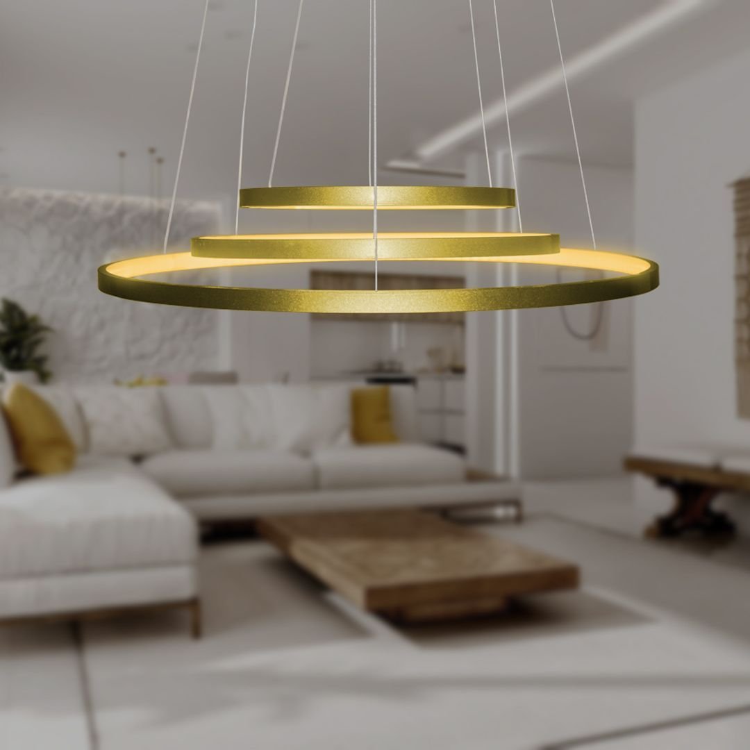 Lustre Pendente 3 Anéis 60cm Triarc 3 Arcos 110/220 Moderno Led Integrado - 7