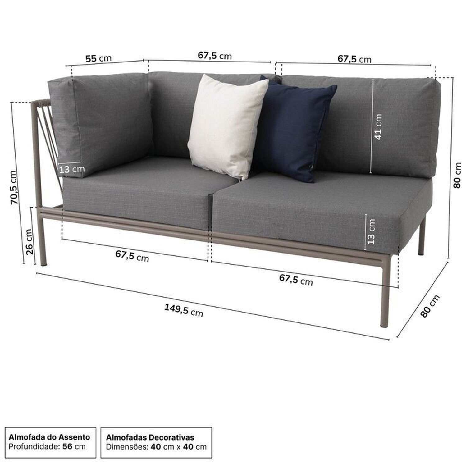 Conjunto Jardim e Varanda 1 Chaise Esquerda 1 Puff Refúgio Cabecasa madeiramadeira - 2