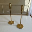 Ver imagem 2 de Conjunto de Castiçais Decorativos em Aço Inox Dourado 28cm