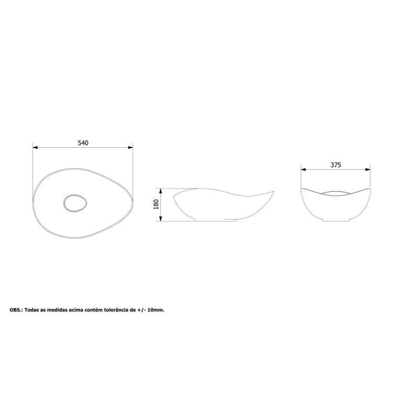 Kit 3 Cubas de Apoio Oval 54x37,5cm Ruy Ohtake Roca - 6