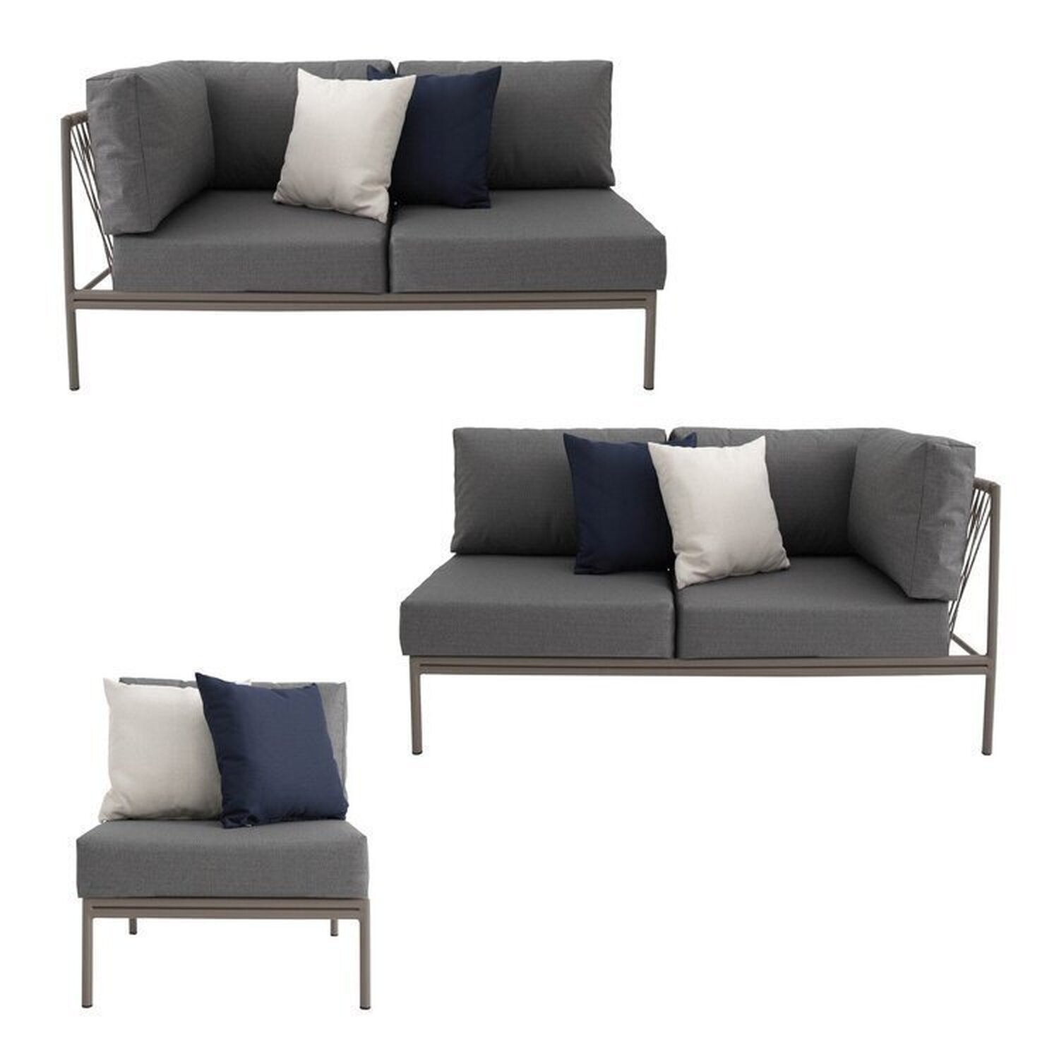 Conjunto Jardim e Varanda 1 Chaise Direita 1 Chaise Esquerda 1 Módulo 70cm Refúgio CabeCasa MadeiraMadeira - 7