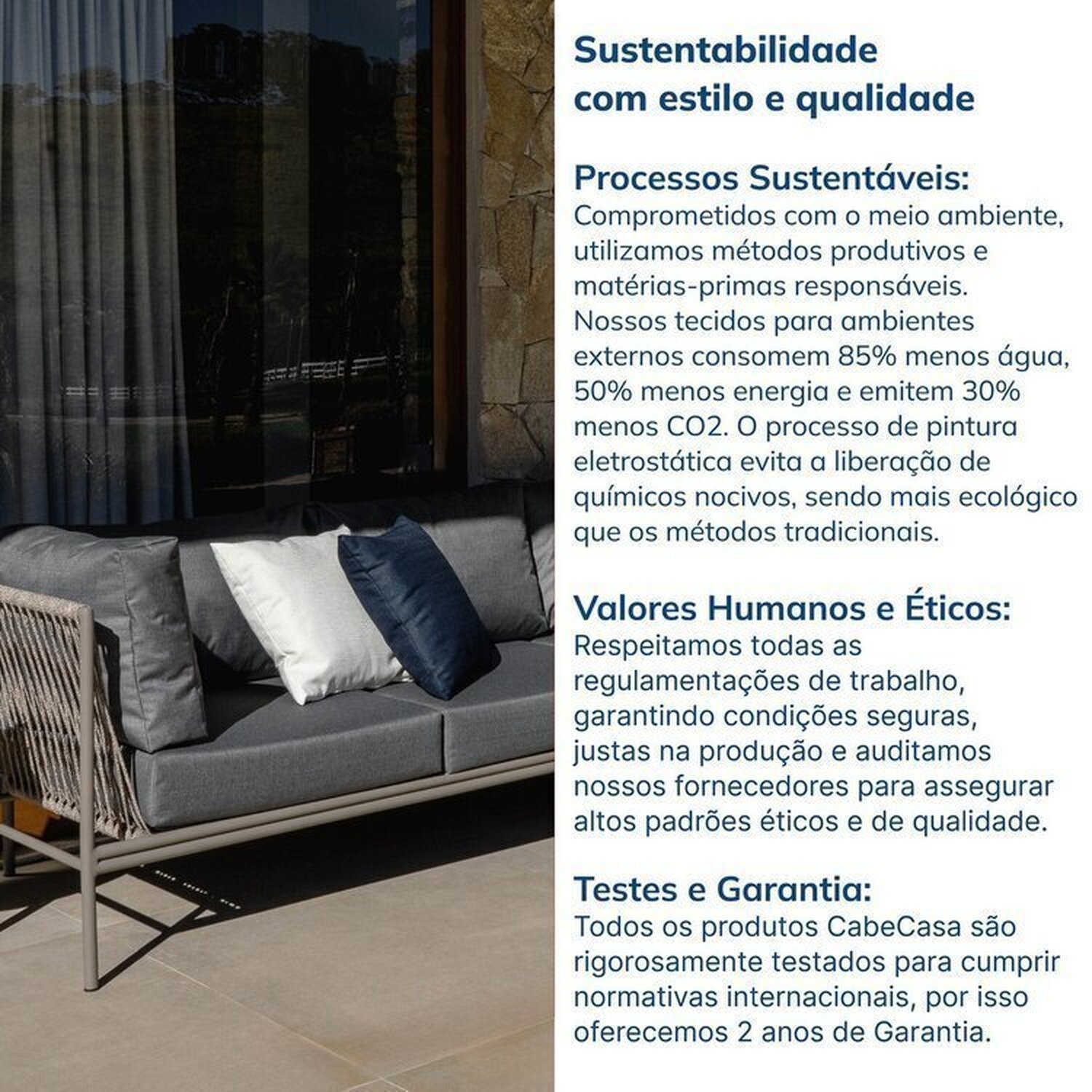 Conjunto Jardim e Varanda 1 Chaise Direita 1 Chaise Esquerda 1 Módulo 70cm Refúgio CabeCasa MadeiraMadeira - 8