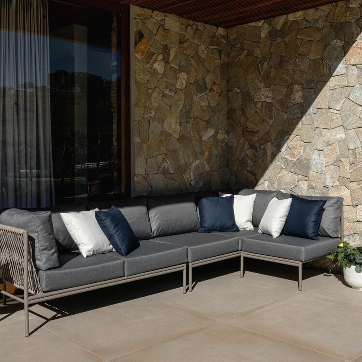 Conjunto Jardim e Varanda 1 Chaise Direita 1 Chaise Esquerda 1 Módulo 70cm Refúgio CabeCasa MadeiraMadeira