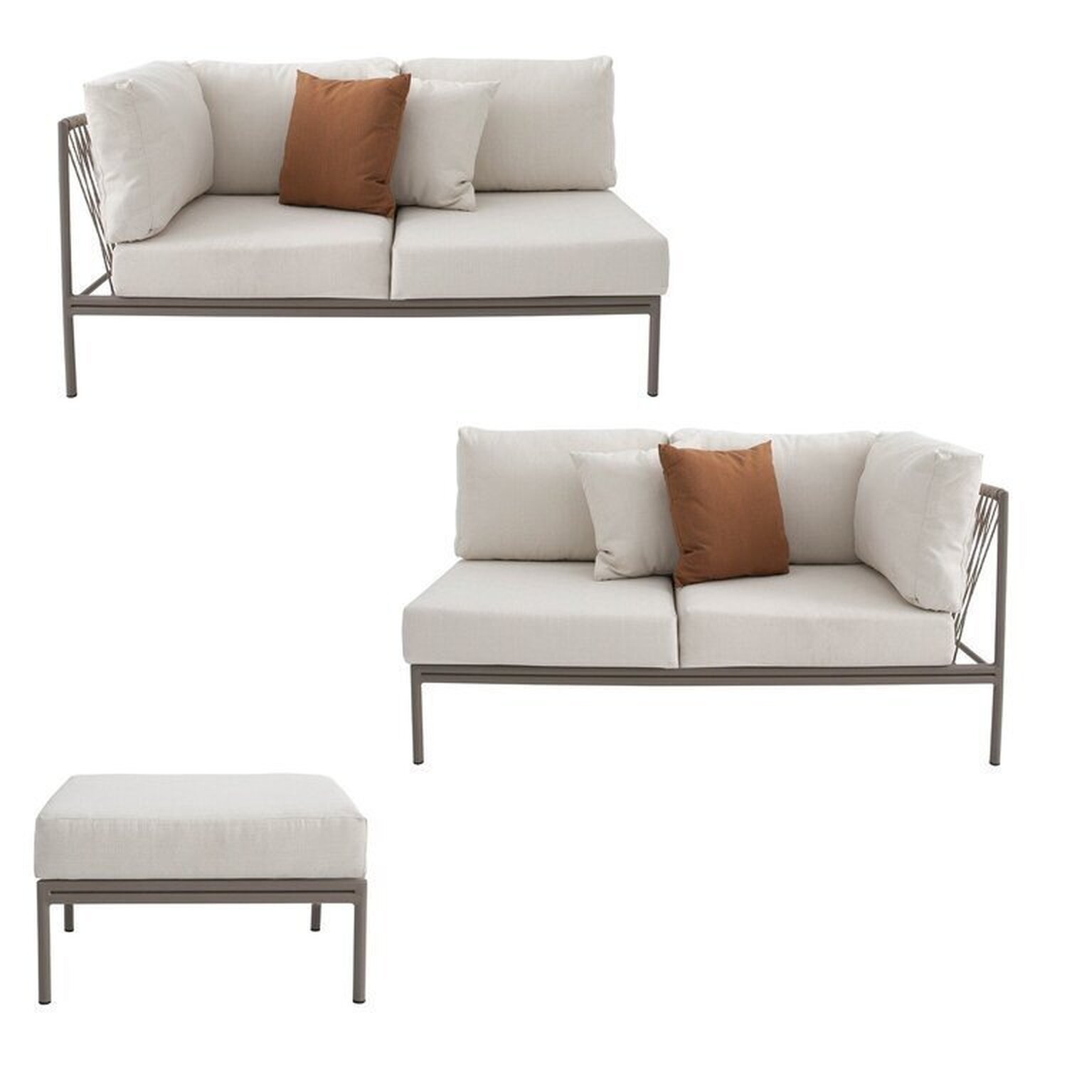 Conjunto Jardim e Varanda 1 Chaise Direita 1 Chaise Esquerda 1 Puff Refúgio CabeCasa MadeiraMadeira - 7