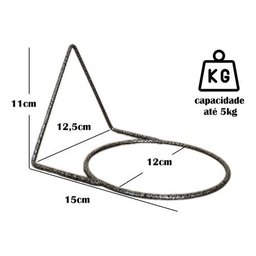 Kit 3 Suportes 12cm Anel Redondo Pendurar Vaso Planta Parede - 2