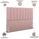 Ver imagem 7 de Kit Cabeceira Cama Box Casal King 195cm e Calçadeira Recamier Baú Dália W01 Linho Rosa - Lyam