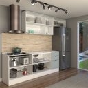 Ver imagem 2 de Cozinha Competa Omaha 8 Portas 3 Gavetas 100% Mdf Branco/fendi - Panorama Móveis