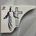 Ver imagem 5 de Mão Francesa Decorativa 20cm Jesus Cristo Ressuscitado Aço Branco Zarg