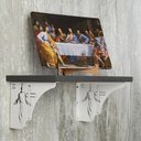 Ver imagem 2 de Mão Francesa Decorativa 20cm Jesus Cristo Ressuscitado Aço Branco Zarg
