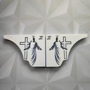 Ver imagem 7 de Mão Francesa Decorativa 20cm Jesus Cristo Ressuscitado Aço Branco Zarg