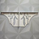 Ver imagem 6 de Mão Francesa Decorativa 20cm Jesus Cristo Ressuscitado Aço Branco Zarg