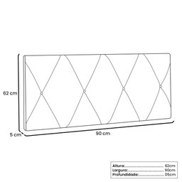 Painel de Cama 90cm Ancona Suede Cinza - Lucadi Home - 4