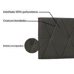 Painel de Cama 90cm Ancona Suede Cinza - Lucadi Home - 3
