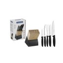 Ver imagem 2 de Jogo de Facas 6 Peças com Cepo Tramontina Inox Plenus Preto 23498028