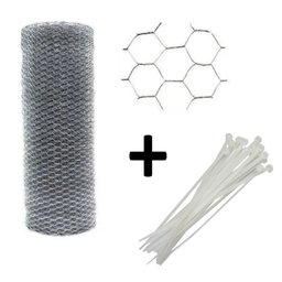 Tela Arame Pinteiro 1X10Metros + 20 Enforca Gato 3,6mmx300mm - 1 Tela Arame Pinteiro 1X10Metros + 20 Enforca Gato 3,6mmx300mm - 1