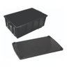 Caixa Plástica Organizadora 39,5 L Com Tampa Preta - 1