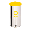 Lixeira Coleta Seletiva Pedal 60l de Aço Inox - Amarelo - 1