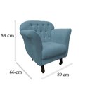 Ver imagem 7 de Poltrona Decorativa Dália Linho Azul Pés Madeira
