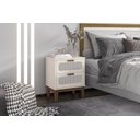 Ver imagem 1 de Mesa de Cabeceira Retro 2 Gavetas Tendencia na Europa - Santorini 45 Cor Off White