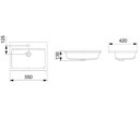 Ver imagem 3 de Kit 3 Cubas de Sobrepor com Mesa 55x42cm Optica PQ55 Roca Branco