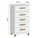 Ver imagem 4 de Cômoda Malta 5 Gavetas Branco - Fellicci