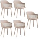 Ver imagem 1 de Kit com 5 Cadeiras para Sala de Jantar Marcela Bege/Nude