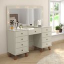 Ver imagem 1 de Penteadeira Camarim Eloa Retro 9 Gavetas com LED e Espelho Off White