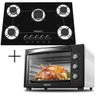 Fogão Cooktop 5 Bocas Preto + Forno de Eletrico 48 Litros 127v - 1