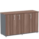 Ver imagem 1 de Armário Baixo Credenza PE25 Pandin 121,50 cm (largura) em MDP Cor Walnut e Grafito com Três