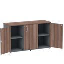 Ver imagem 3 de Armário Baixo Credenza PE25 Pandin 121,50 cm (largura) em MDP Cor Walnut e Grafito com Três