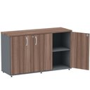 Ver imagem 2 de Armário Baixo Credenza PE25 Pandin 121,50 cm (largura) em MDP Cor Walnut e Grafito com Três