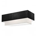 Ver imagem 3 de Plafon Duplo Retangular Vivare Md-3072 Cúpula em Tecido Bivolt Preto-branco 127/220v