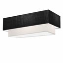 Ver imagem 2 de Plafon Duplo Retangular Vivare Md-3072 Cúpula em Tecido Bivolt Preto-branco 127/220v