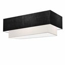 Ver imagem 1 de Plafon Duplo Retangular Vivare Md-3072 Cúpula em Tecido Bivolt Preto-branco 127/220v
