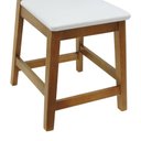 Ver imagem 4 de Kit 2 Banquetas Baixa Cadeira Paris Assento Estofado Base Madeira Maciça Encosto Fixo Amêndoa