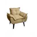 Ver imagem 2 de Kit 02 Poltrona/cadeira Decorativa Glamour com Pés Quadrado Palha