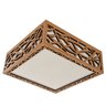 Luminária Decorativa Madeira Plafon Copacabana Quad 40cm:Amendola Rústica - 4