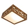 Luminária Decorativa Madeira Plafon Copacabana Quad 40cm:Amendola Rústica - 8