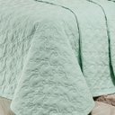 Ver imagem 2 de Kit Cobre Leito Clara King Verde 200 Fios 100% Algodão 3 Peças 2,80m X 2,70m