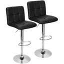 Ver imagem 1 de Kit 2 Banquetas Confort Gomos Estofada Giratória Preta Preto