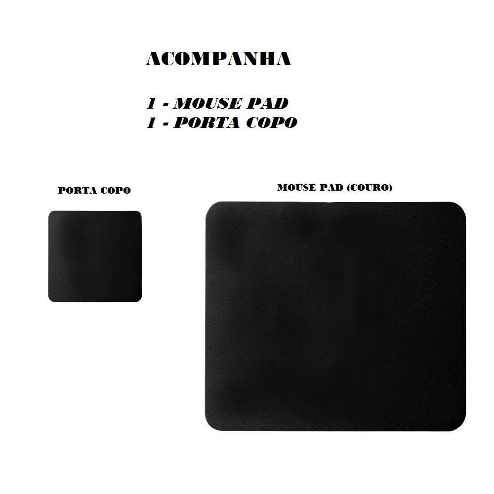 Mousepad Mesa 70x30 Tapete Impermeavel + Porta Copo