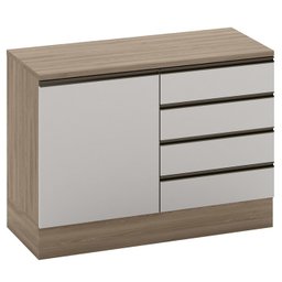 Balcao 4 Gavetas Com Telescopicas 120CM 12592 Oak Off White PLN - 1